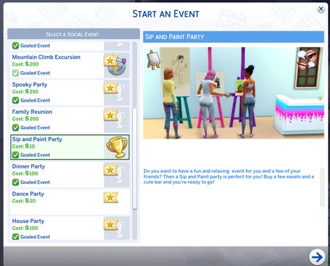 Make Drinks, Sip And Paint, Paint Parties, Sip N Paint, Sims Games, Social Event, How To Make Drinks, Party Bars, Easels