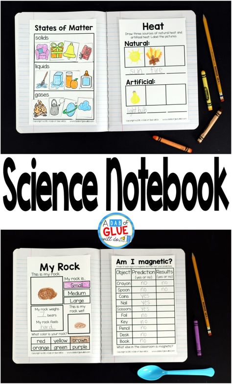 Engage your students in exciting science lessons with this interactive science journal. This science notebook is perfect for science centers in Kindergarten, First Grade, and Second Grade classrooms and packed full of interactive science activities.  Students will learn about science topics such as magnets, senses, weather, plant science, and much more! This notebook is great for homeschoolers too. Centers In Kindergarten, Kindergarten Science Experiments, Science Kindergarten, Science Centers, At Home Science Experiments, Science Notebook, Interactive Science, Interactive Science Notebook, Early Childhood Classrooms