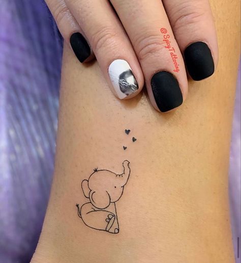 Dumbo Tattoo, Mini Tattoo, Getting A Tattoo, Minimalist Tattoos, Baby Tattoos, Romantic Gestures, Unique Words, Get A Tattoo, Minimalist Tattoo