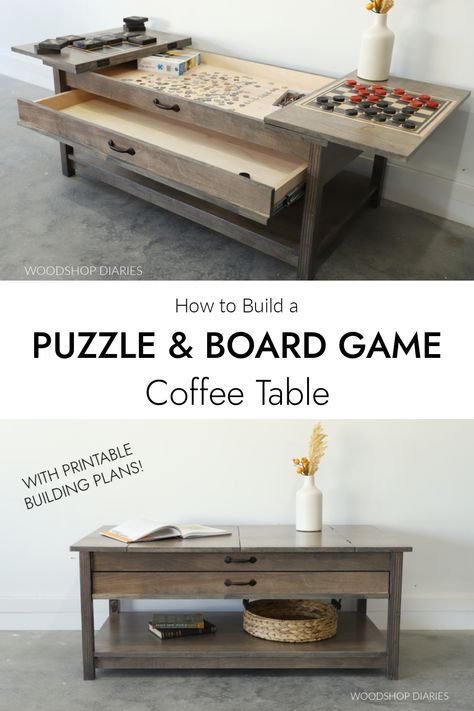 Puzzle Coffee Table, Puzzle Table, Diy Wooden Projects, Diy Coffee Table, Diy Wood Projects Furniture, Teds Woodworking, Diy Furniture Projects, Woodworking Projects Diy, Diy Home Improvement