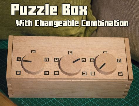 I've seen a few of these types of combination boxes and thought they would be great for use in role playing games such as Dungeons and Dragons. Players can discover... Escape Box, Escape Room Diy, Wood Puzzle Box, Escape Room For Kids, Wooden Puzzle Box, Escape Room Puzzles, Woodworking School, Diy Puzzles, Secret Box