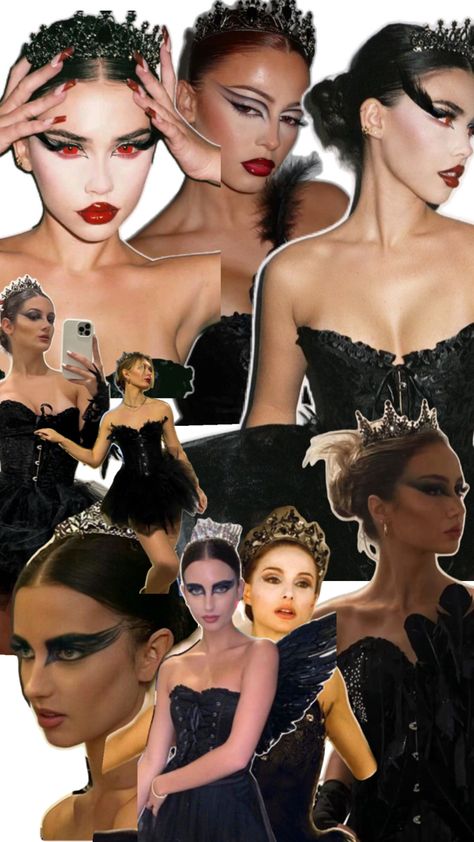 Black Swan Aesthetic Outfit, Black Swan Aesthetic, Black Swan Makeup, Halloween Bride Costumes, Swan Aesthetic, Black Swan Costume, Halloween Bride, Book Dress, Bride Costume