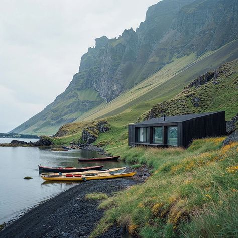 Icelandic Architecture, Iceland House, Scottish Homes, Landform, Cabin Tiny House, Modern Cabin, House Roof, Cabin Design, Cottage Design