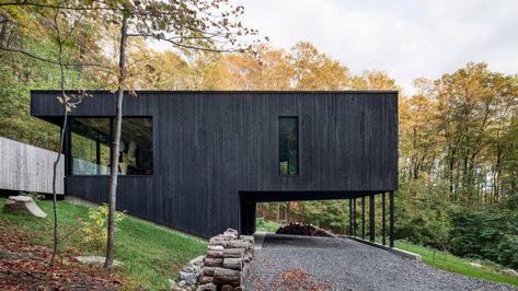 Clad Home, Black Houses, Timber Homes, Shou Sugi Ban, House On The Rock, Timber House, Minimalist Architecture, Light Architecture, Brutalism