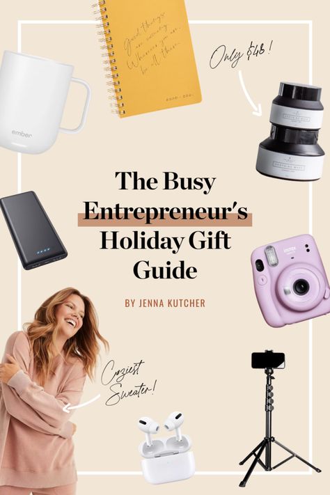 The Busy Entrepreneur’s Holiday Gift Guide: 2020 Edition Gifts For Entrepreneurs, Jenna Kutcher, Girl Boss Gift, Entrepreneur Gifts, Toxic Skincare, Ambitious Women, Iphone Stand, Au Naturale, Go Getter