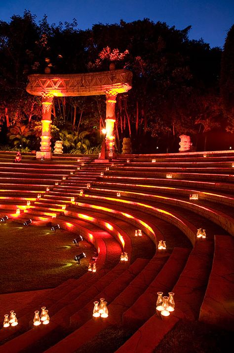 Outdoor Lighting Idea for Weddings  Outdoor wedding lighting serves not only as a decorative element, but also ensures your venue will be well lit for attendants. For an evening wedding, lining steps with candles simultaneously adds a romantic touch and derails any possible missteps.   You can buy Best LED Tea Light in the market http://www.amazon.com/BEST-FLAMELESS-TEA-LIGHTS-Pack/dp/B00HAQUI4A/ref=cm_cr_pr_product_top Wedding Amphitheater Decor, Ampitheater Seating Wedding, Amphitheatre Wedding Decor, Outdoor Amphitheater Wedding Decor, Amphitheater Wedding Decorations, Ampitheater Wedding Ceremony, Wedding Amphitheater, Ampitheater Wedding, Evening Wedding Ideas