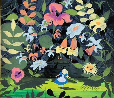 Disney History | Concept art for Alice In Wonderland by Mary Blair #maryblair #conceptart #aliceinwonderland #disneyartist #disneymovie #disneycartoon… | Instagram Alice In Wonderland Mary Blair, Mary Blair Small World Concept Art, Disney Mary Blair, Mary Blair Concept Art, Mary Blair Art Illustrations, Alice In Wonderland Who Are You, Disney Background Art, Mary Blair Christmas, Guache Ideas