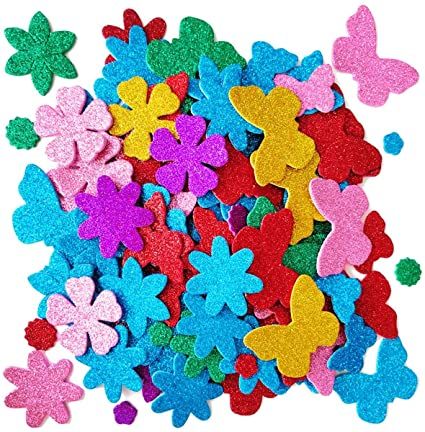 Butterfly Shapes, Product Wall, Foam Flower, Wall Material, Creative Toys, Flower And Butterfly, Color Butterfly, Colorful Glitter, Scrapbooking Cards