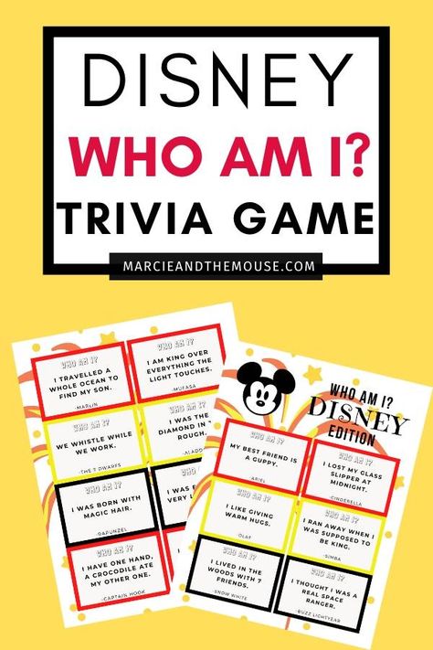 Disney Classic Characters, Game To Play With Friends, Who Am I Game, Disney Trivia Questions, Trivia Questions For Kids, Disney Trivia, Disney Game, Disney Camping, Disney Activities