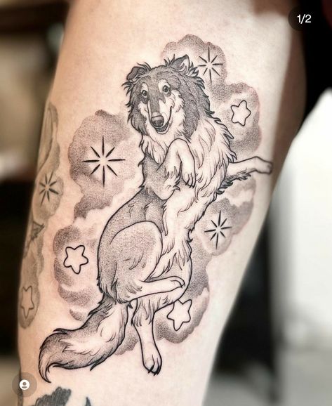 Creepy Unicorn Tattoo, Space Dog Tattoo, Dog Skull Tattoo, Tattoos Pets, Dog In Space, Chihuahua Tattoo, Pet Tattoos, Hipster Tattoo, Different Drawing Styles