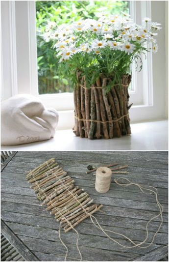 Plantadores de Twig Upcycled Twig Crafts, Branches Diy, Tanaman Pot, Jardim Diy, Deco Nature, Dekor Diy, Spring Decoration, Diy Bricolage, Garden Aesthetic