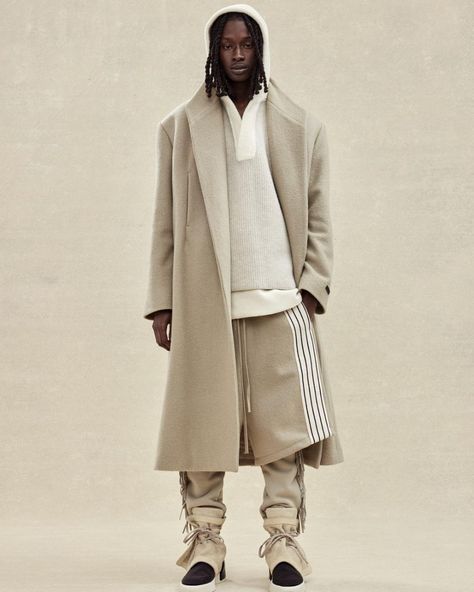 FEAR OF GOD (@fearofgod) • Instagram photos and videos Pants Outfit Men, Mens Editorial, African Clothing For Men, Leather Label, Boiled Wool, Leather Trench Coat, Fear Of God, Neck Hoodie, Mens Accessories Fashion