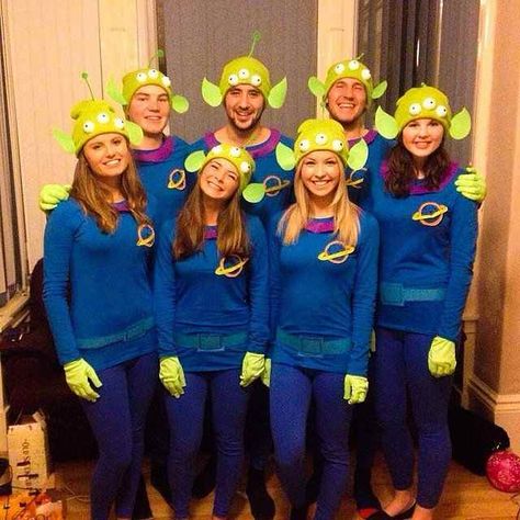 Sorority Group Costume Ideas ... Disney Group Costumes, Fantasias Toy Story, Costume Ideas For Groups, Disney Costume Ideas, Toy Story Alien Costume, Disfraz Toy Story, Disney Costumes Diy, Toy Story Halloween, Toy Story Costumes