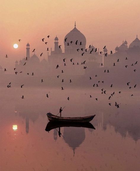 Indian Travel Photography, Indian Aesthetic Places, Birds Flying Painting, India Travel Aesthetic, Taj Mahal Aesthetic, Indian Culture Aesthetic, Desi Painting, Indian Aesthetic, Foto Art