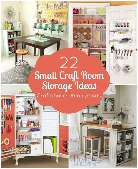 22 Small Craft Room Storage Ideas Small Craft Room Storage, Craft Room Storage Ideas, Scrapbooking Room, Room Storage Ideas, Crafting Table, Small Craft Rooms, Craft Spaces, Sewing Room Storage, Ribbon Storage