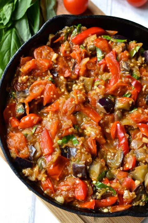 Eggplant Caponata | Every Last Bite Eggplant Caponata Recipe, Caponata Recipe, Eggplant Caponata, Eggplant Recipes Easy, Cultural Foods, Egg Plant, Meat Dish, Eggplant Dishes, Eggplant Parmesan