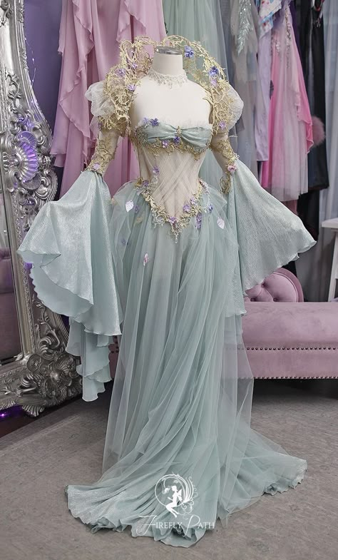 Queen Gown, Fantasy Outfits, Fantasy Gowns, Fairytale Dress, Neck Piece, Fantasy Dress, Fairy Dress, Fantasy Clothing, Fantasy Fashion