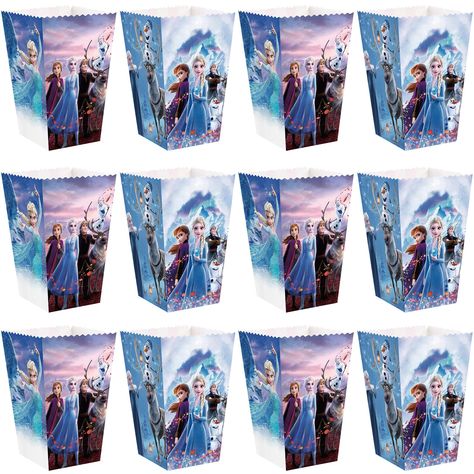 Frozen Elements, Frozen 2 Birthday Party Ideas, Bath Party, Frozen Popcorn, Frozen Party Favors, Party Popcorn, Baby Shower Princess Theme, Frozen Birthday Theme, Biscuits Cookies