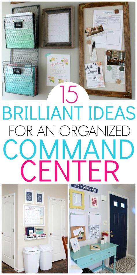 Command Center Ideas To Get Organized Command Center Ideas, Command Center Organization, Closet Office Organization, Diy Command Center, Command Center Kitchen, Home Command Center, Command Centers, Home Office Closet, Center Organization