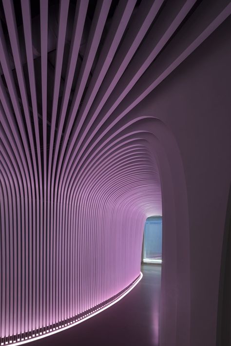 V+ Lounge by the West Lake | LYCS Architecture | Archinect Zaha Hadid, การออกแบบ Ui Ux, Purple Interior, Architecture Images, Parametric Design, Architecture Studio, West Lake, Purple Aesthetic, Color Of The Year