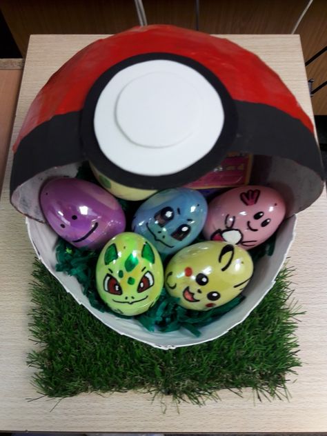 Pokemon Easter Basket, Pokemon Easter Eggs, Easter Egg Competition Ideas, Decorating 2023, Easter Hat Parade, Pokemon Eggs, Pokemon Easter, Pokémon Party, Egg Ideas