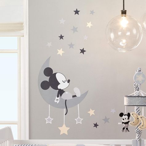 Mickey Mouse Wall Decals, Disney Baby Rooms, Disney Baby Nurseries, Mickey Mouse Nursery, Vom Avea Un Copil, Mickey Mouse Wall, Mouse Wall, Baby Mickey Mouse, Disney Nursery