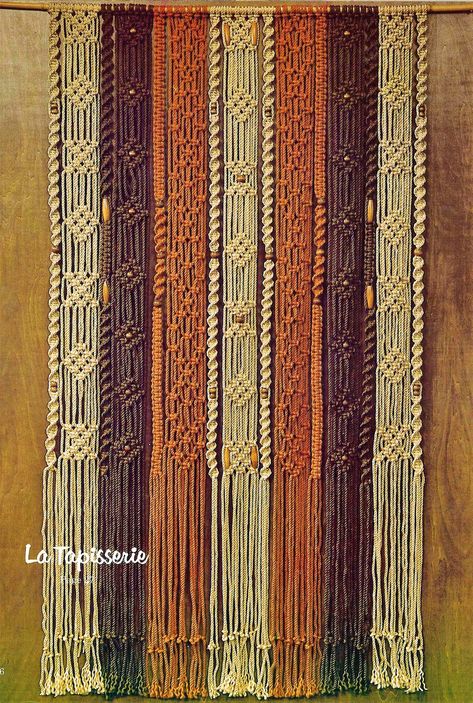 Beaded Wall Hanging, Vintage Macrame Patterns, Hanging Macrame Wall Art, Vintage Macrame, Macrame Wall Hanging Patterns, Macrame Curtain, Large Macrame Wall Hanging, Large Macrame, Macrame Patterns Tutorials