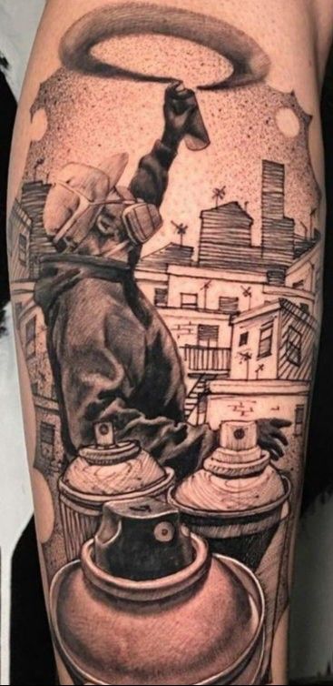 Street Tattoos For Men, Tattoo Grafite, Rv Tattoo, Street Style Tattoo, Eminem Tattoo, Hip Hop Tattoo, Pixel Tattoo, Tattoo Graffiti, Inner Bicep Tattoo