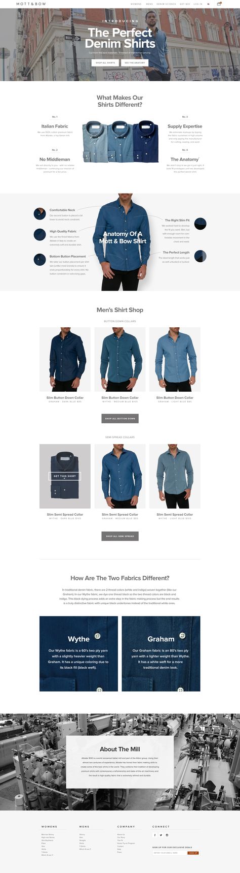 Mott bow shirts landingpage final T Shirt Catalog Layout, Shirt Catalogue Design, Beautiful Web Design, Catalogue Layout, Cloth Brand, Catalogue Inspiration, Custom Ipad, Clothing Website, Website Ideas