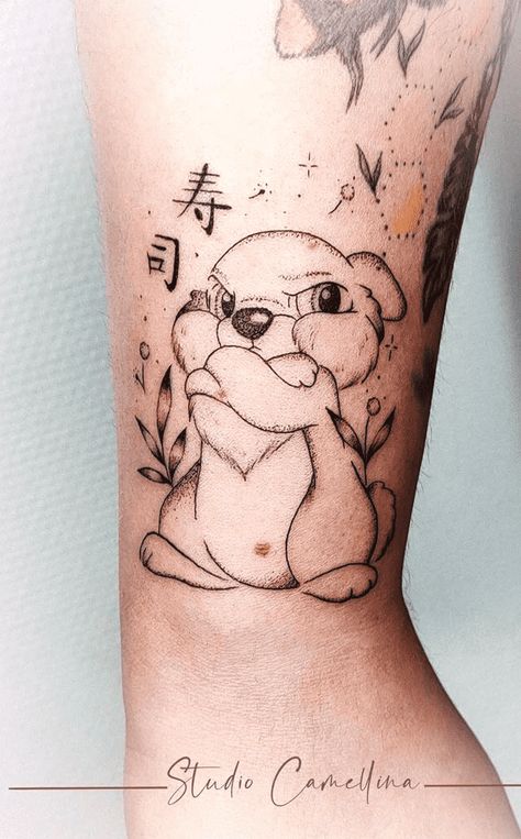 Disney Thumper Tattoo, Flower Bambi Tattoo, Winnie The Pooh Tigger Tattoo, Bambi Tattoo Disney, Bambi Tattoo Ideas, Disney Tattoos Ideas, Thumper Tattoo, Bambi Tattoo, Bambi Flower