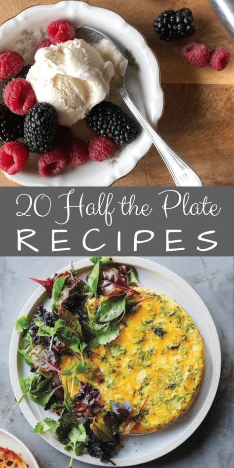 20 Half the Plate Recipes - Mom's Kitchen Handbook Dietician Recipes, Healthy Eating Plate, Turkey Taco Salad, Plate Recipes, Sweet Potato Nachos, Mixed Messages, Grain Recipes, Vegetable Plate, Veggie Breakfast