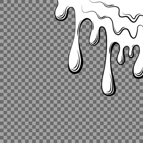 Dripping liquid outline on a transparent... | Premium Vector #Freepik #vector #slime #paint-dripping #dripping #blood-drip Melting Effect Drawing, Dripping Logo Design, How To Draw Dripping Liquid, How To Draw Slime Dripping, Melting Artwork, Blood Dripping Drawing, Drip Art Drawing, Water Dripping Drawing, Doodles Transparent Background