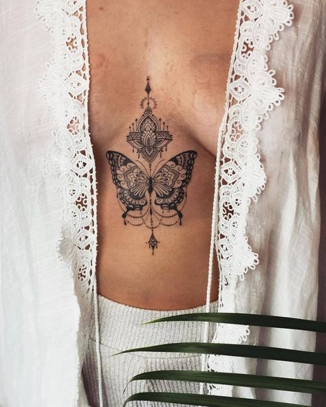 101 Best Butterfly Mandala Tattoo Ideas That Will Blow Your Mind! 6 Outsons Butterfly Mandala Tattoo For Women, Mandala Butterfly Tattoo Design, Arm Mandala Tattoos For Women, Ornamental Butterfly Tattoo, Hand Tattoo Butterfly, Mandala Butterfly Tattoo, Detailed Butterfly Tattoo, Butterfly Mandala Tattoo, Sunflower Mandala Tattoo