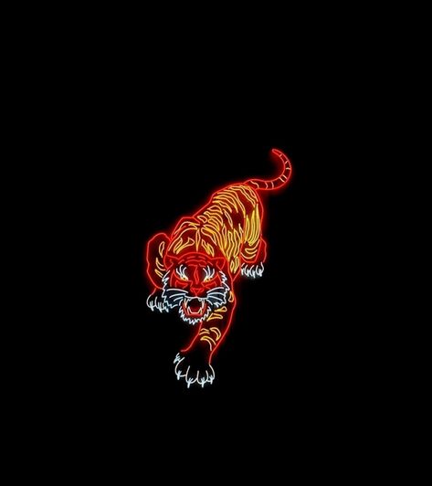 Neon Tiger Tiger Neon Sign, Edgy Widgets, Wallpaper Tigre, Tiger Aesthetic, Neon Wall Decor, Neon Tiger, Meldi Ma Hd Photo, Custom Neon Lights, Neon Wall