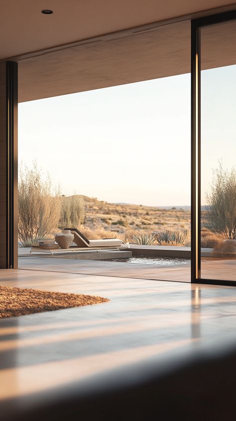 Modern Desert Home with Expansive Windows_View of the Landscape Modern Desert Home, Wide Landscape, Windows View, Modern Desert, Desert Dream, Desert Homes, Window View, The Landscape, Dream House