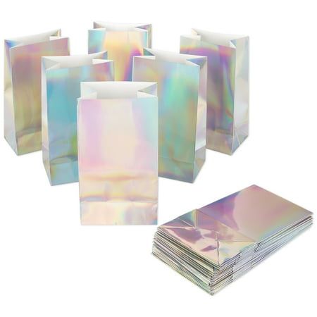 Holographic Party, Iridescent Decor, Iridescent Party, Travel Cubes, Desain Pantry, Thank You Bags, Holiday Favors, Gift Card Envelope, Gift Card Boxes