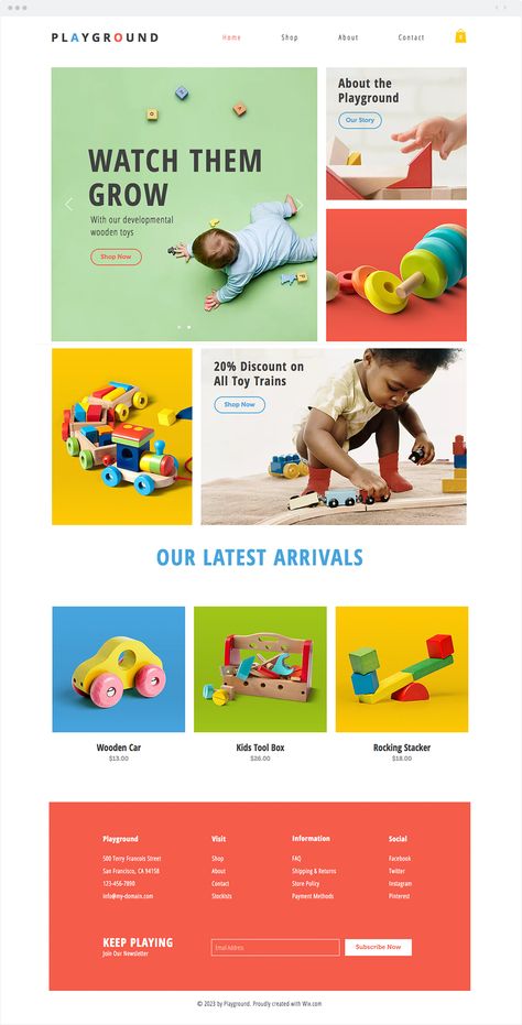 Toy Store Website Template Toy Banner Design, Toy Graphic Design, Kids Website Design Inspiration, Toy Website Design, Baby Website Design, Kids Website Design, Store Website Design, Banner Design Layout, Kids Web