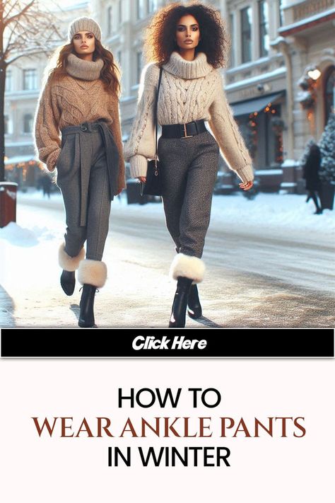 How To Wear Ankle Pants in Winter Pants For Winter, Winter Outfit Ideas, High Ankle Boots, Ankle Length Jeans, Cold Weather Fashion, Long Blazer, Plaid Blazer, Winter Looks, Ankle Pants