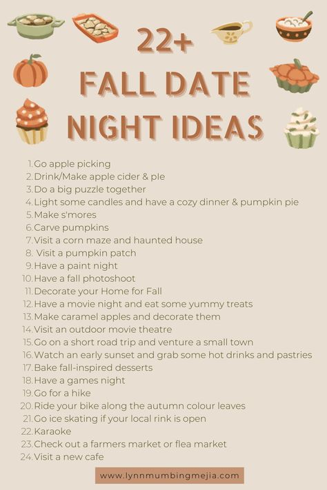 Fall Date Night Ideas, Things To Do With Your Boyfriend, Creative Date Night Ideas, Date Night Jar, Fall Date Night, Herbst Bucket List, Romantic Date Night Ideas, Fall Dates, Creative Dates