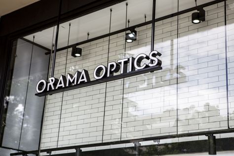 Sunglasses and eyewear store @oramaoptics Store Signage Design, Japandi Office Design, Mall Signage, Hanging Signage, Monument Signage, Corporate Signs, Entrance Signage, Window Signage, Wayfinding Signage Design