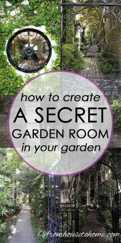 I love these secret garden design ideas. I have always wanted to do something like this in my backyard. Now I have some inspiration for my landscape! #fromhousetohome #secretgarden #gardening #gardenideas #outdoorlivingspace #patiosanddecks Secret Garden Room, Garden Escape, Charleston Gardens, Tattoo Plant, Backyard Shade, Backyard Plan, A Secret Garden, Hidden Garden, Garden Wallpaper