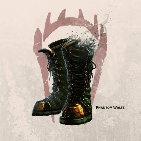 👣Next item is out!👣 Phantom Waltz Wondrous item, rare (requires attunement)  While you wear these boots, your footsteps are quiet as a… Magic Boots Concept Art, Dnd Orc, Steampunk Character, D D Items, Dnd Dragons, Dnd 5e Homebrew, Magic Items, Pathfinder Rpg, Patreon Logo