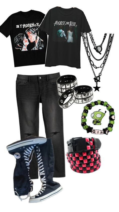 "EMO" Yes. #emo #inspo #ootd #outfit #fitinspo #fit #fall #aesthetic #pinterest #shuffles 90s Emo Outfits, Emo Fit Ideas, Comfy Emo Outfits, Emo Outfits Ideas, Simple Emo Outfits, Concert Black Outfit Orchestra, 2000 Emo Fashion, Emo Clothes 2000s, Emo Aesthetic Pfp