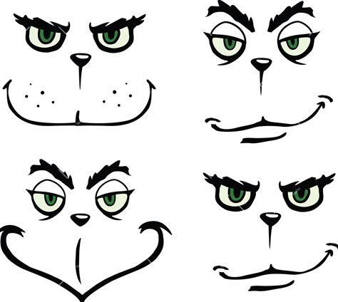 Grinch Face SVG - Gravectory Grinch Facial Expressions, Grinch Face Svg File Cricut Free, Grinch Face Printables Free, How To Draw Grinch Face Step By Step, Grinch Art For Toddlers, How To Draw Grinch Face, Grinch Cut Out Template, Grinch Face Template Free Printable, The Grinch Drawing