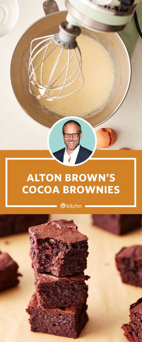 Alton Brown Has a Clever Trick for Making the Best Brownies Ever Ultimate Brownie Recipe, The Best Brownies Ever, Perfect Brownie Recipe, Best Brownies Ever, Cake Like Brownies, The Best Brownies, Ultimate Brownies, Cocoa Brownies, Perfect Brownies