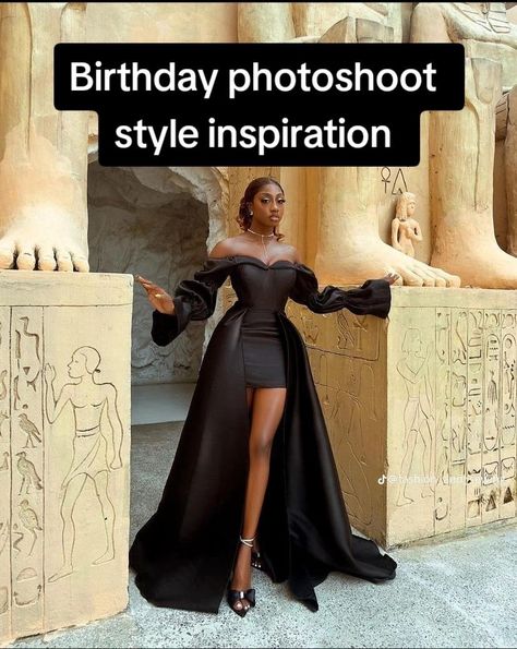 Short Gowns For Birthday Shoot, Friends Bday Dinner Outfit, Black Birthday Dress Classy, Black Dinner Gown, Bday Dinner Outfit, 21st Birthday Dress, Friend Wallpaper, Birthday Dress 21st, Dinner Gown