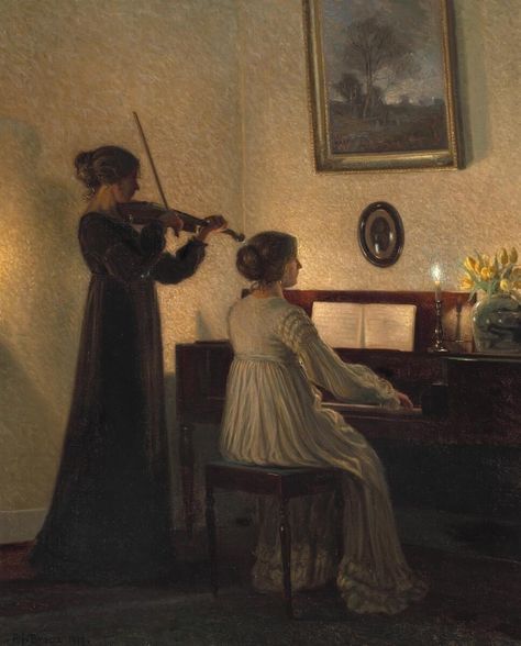 Women In Art, Woman Loving Woman, Rennaissance Art, Playing Piano, Classic Paintings, Summer Landscape, Realism Art, Victorian Art, Music Aesthetic