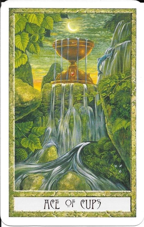 The Tarot of Eli, LLC: The Druid Craft Tarot- Ace of Cups & The Thoth Tarot- Ace of Cups Druid Craft, Ace Of Cups, Oracle Art, Energy Symbols, Cups Tarot, Angel Tarot Cards, Divination Cards, Green Magic, Oracle Tarot