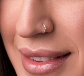 COMBO of 2 Circular Silver Designer Nose Ring - SHREEVARAM - 3619168 Silver Nose Rings, Nose Pin Indian, Gauge Piercing, Cute Nose Rings, Nose Ring Designs, Nose Jewels, Nose Piercing Ring, Tiny Nose, Sterling Silver Nose Rings