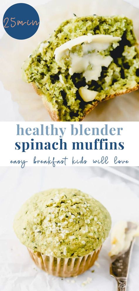 Green Muffins, Healthy Muffins For Kids, Spinach Cake, Blender Recipe, Spinach Muffins, Baby Muffins, Spinach Breakfast, Veggie Muffins, Blender Muffins